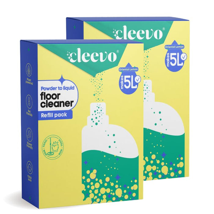 Cleevo Floor Cleaner Liquid (5L Refill Pack) | 1 Pouch = 1L Natural Disinfectant Floor Cleaners for Mops | Chlorine-Free Surface Cleaner, Eco-Friendly All-Purpose Floor Cleaning Liquid (Zesty Lemon)