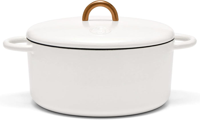 Great Jones Dutch Baby Dutch Oven with Lid (Mustard, 3.5-Quart) | Enameled Cast Iron, Round Shape | Safe for Stovetops & Ovens up to 500°F | Space-Saving & Dishwasher-Friendly | Small-Batch Cooking