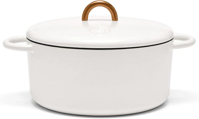 Great Jones Dutch Baby Dutch Oven with Lid (Salt, 3.5-Quart) | Enameled Cast Iron, Round Shape | Safe for Stovetops & Ovens up to 500°F | Space-Saving & Dishwasher-Friendly | Small-Batch Cooking