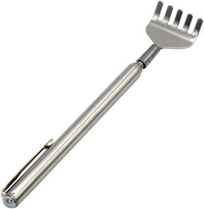Back Scratcher Massager Stainless Steel Portable Telescopic Back Itch Scratcher Heath Care(Silver Color)