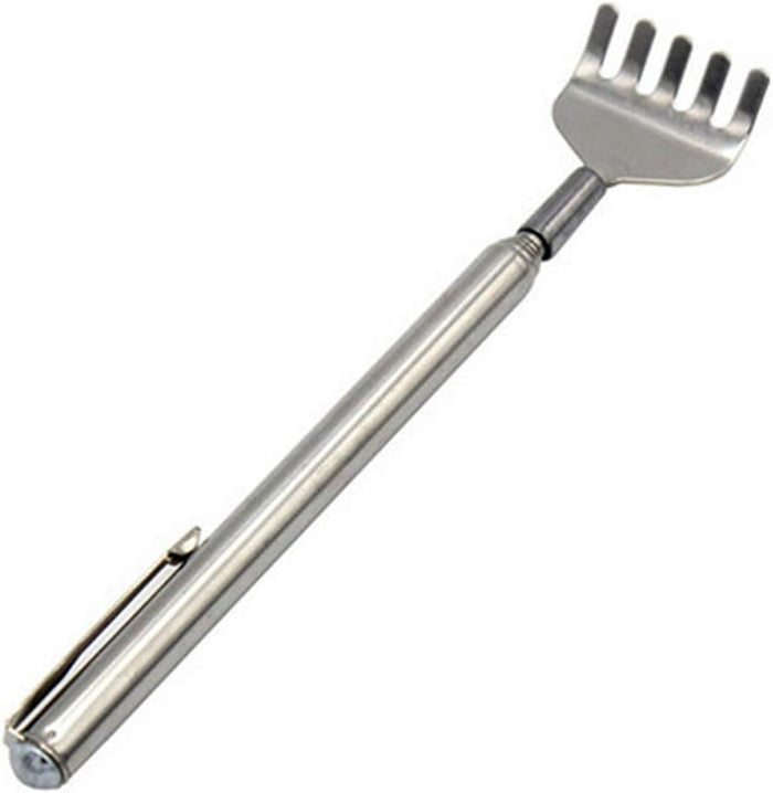 Back Scratcher Massager Stainless Steel Portable Telescopic Back Itch Scratcher Heath Care(Silver Color)
