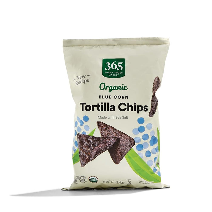 365 by Whole Foods Market, Organic Restaurant Style White Corn Tortilla Chips Unsalted, 14 Ounce