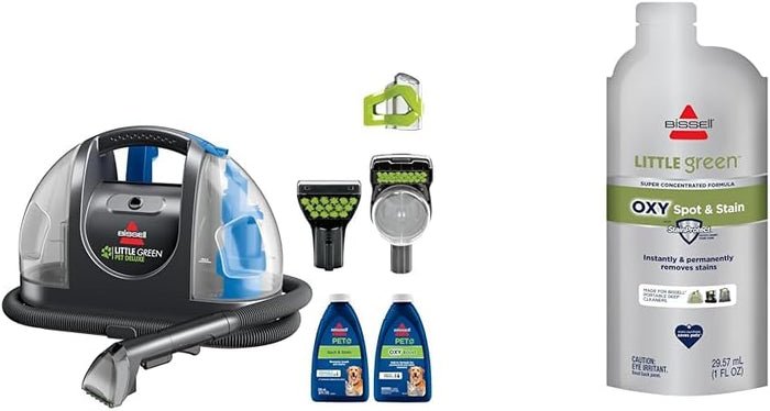 BISSELL Little Green Pet Deluxe Portable Carpet Cleaner and Car/Auto Detailer, 3353, Gray/Blue