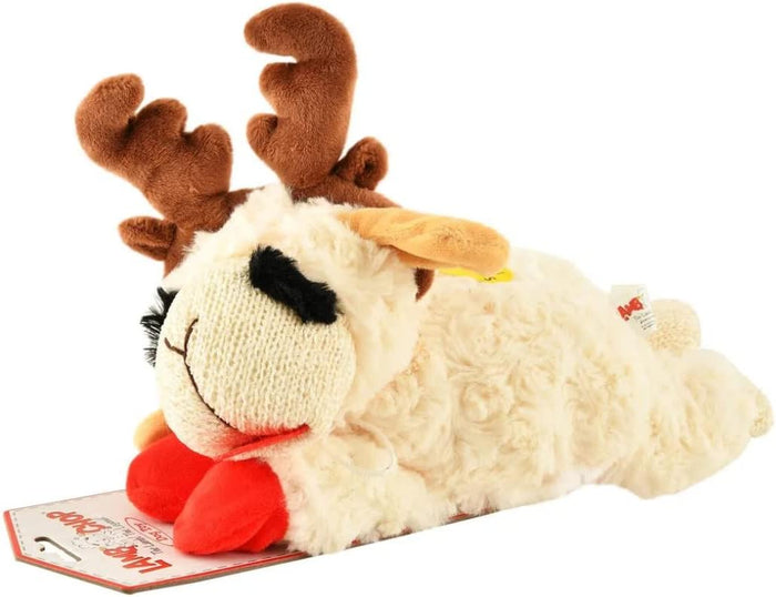 Multipet Mini Lamb Chop Officially Licensed, Plush, Squeak Pet Toy (White, 10')