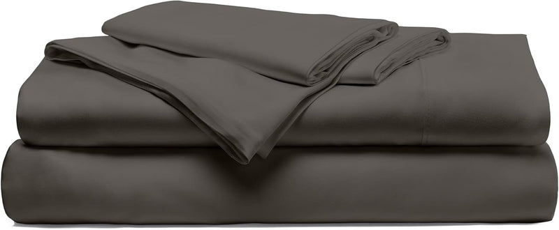 Cariloha Resort 4-Piece Sateen Sheet Set | Harbor Gray | King | Viscose Material | Allergy Resistant, Naturally Thermal-Regulating, Extra Soft Cooling Sheets for Hot Sleepers