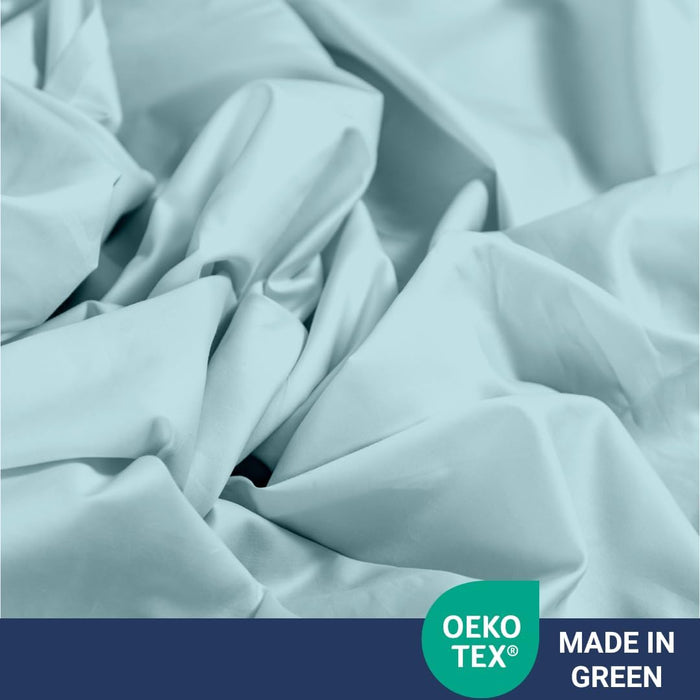 Westbrooke 800 TC Ultrafine Cotton Sheet Set - King Size Sateen Sheets | 4 Piece Long Staple Cotton Bedding Set with Elasticized 15.5" Deep Pocket - Soft, Breathable Luxury Sheets - Light Blue
