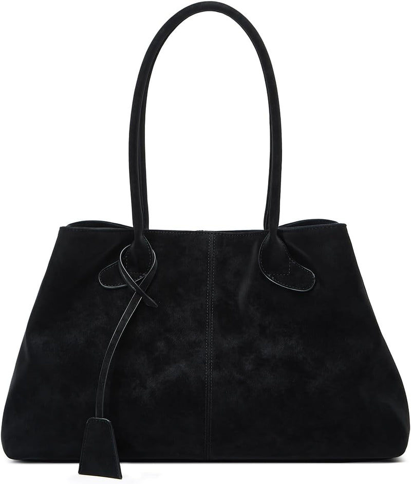 Womens Trendy Vegan Leather Shoulder Bag Large Travel Tote Purse Handbag Top Handle Satchel Commuter Underarm Bag