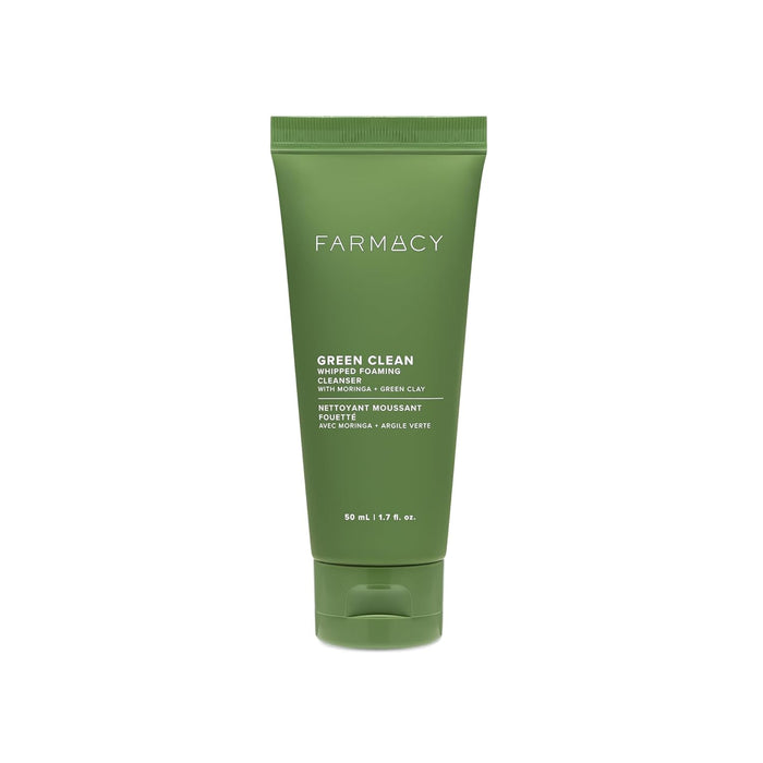 Farmacy Foaming Face Wash for Oily Skin - Whipped Greens Oil-Free Gentle Facial Cleanser + Exfoliator - Infused with Green Clay to Remove Impurities, Control Oil + Maintain Skin Hydration (150ml)