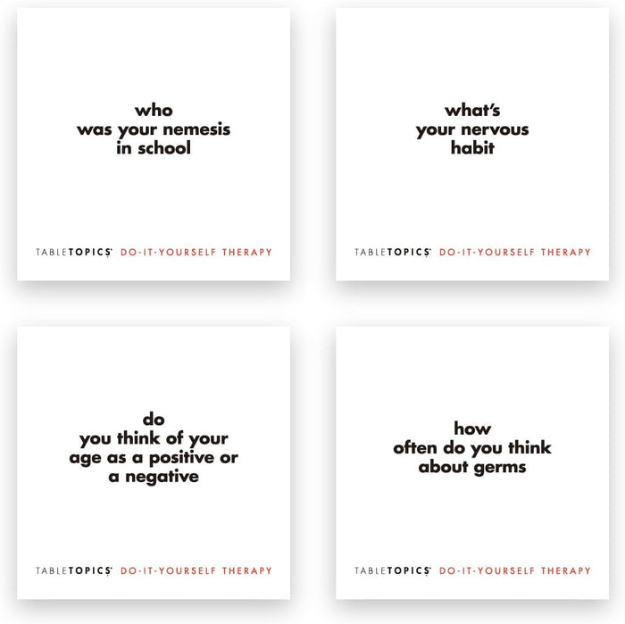 TableTopics Do-It-Yourself Therapy Question Card Game - 135 Entertaining Conversation Starter Cards for Adult Friends, Girls Night, Dinner Party, Getting to Know You Game