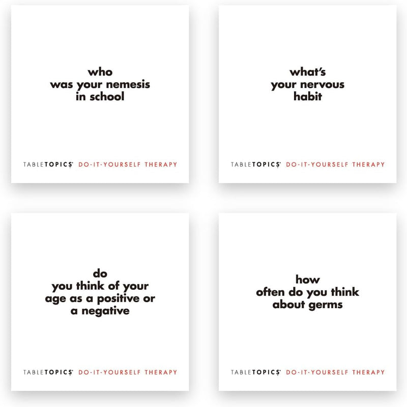 TableTopics Do-It-Yourself Therapy Question Card Game - 135 Entertaining Conversation Starter Cards for Adult Friends, Girls Night, Dinner Party, Getting to Know You Game