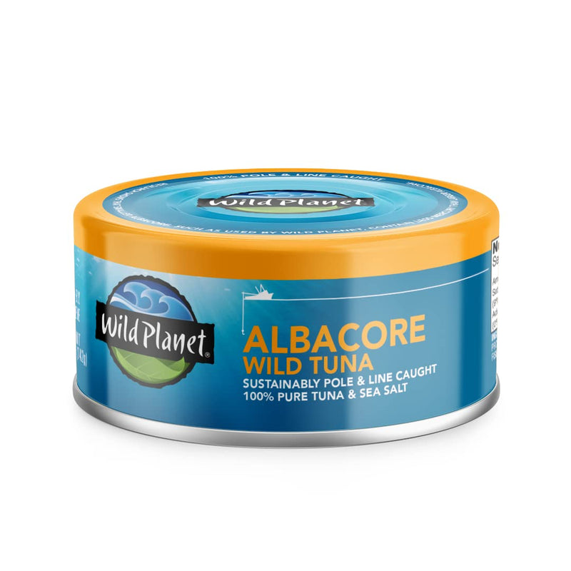 Wild Planet Albacore Wild Tuna, No Salt Added, Canned Tuna, Pole & Line Caught, 5 oz, Pack of 4, Packaging May Vary