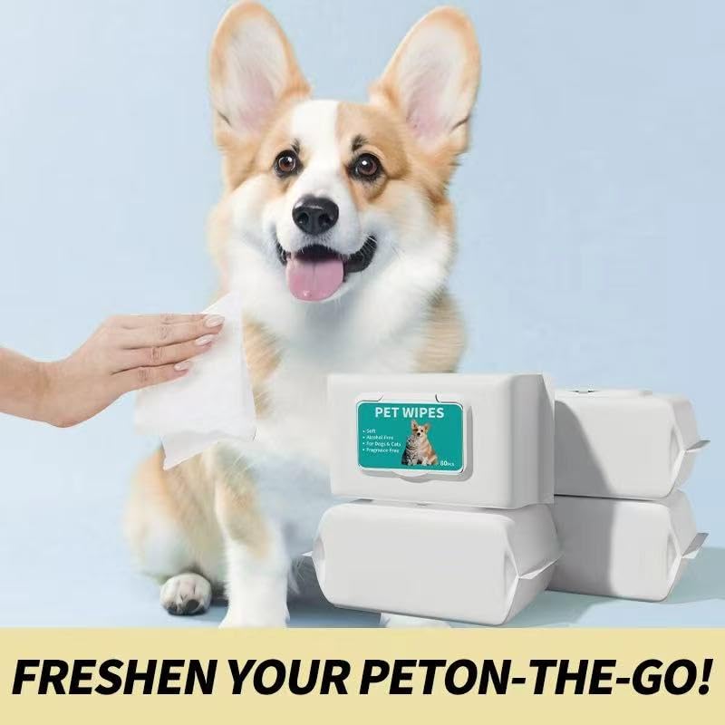 Pet Cleaning and deodorizing Anal Gland Hygiene Wipes for Dogs and Cats, Low allergenic, Cleans and moisturizes, for Grooming Paws, Body, and Rear, Fragrance-Free, 80+10+10 Value-Convenient Combo Pack
