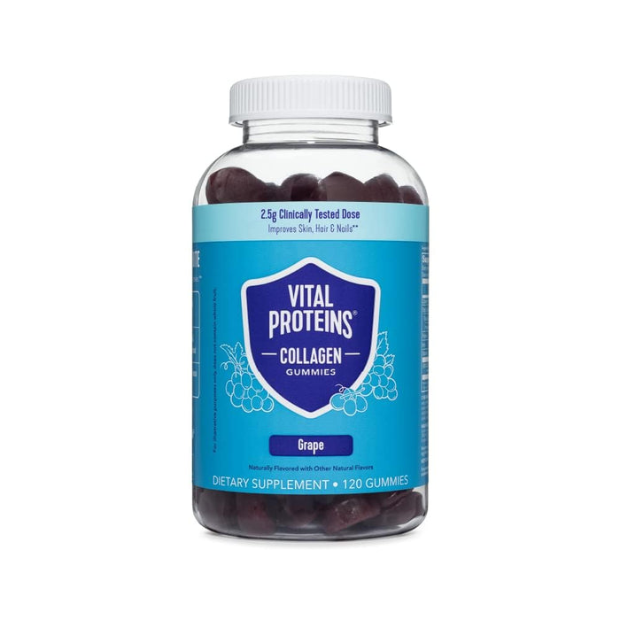 Vital Proteins Collagen Gummies, 2.5g of Clinically-Tested Collagen for Hair, Skin, Nails & Wrinkles, 120 ct Bottle, Pack of 2, Raspberry Flavor