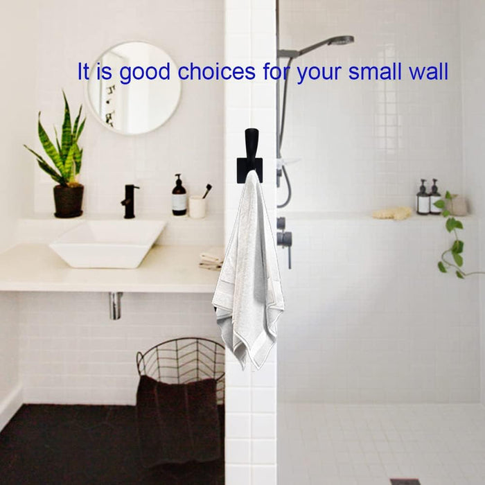 Black Coats Towels Hooks,Towel Robe Clothes Coat Hooks,Heavy Duty Wall Mount Hooks for Bath Bedroom Kitchen Pool Garage Hotel,2 Pack