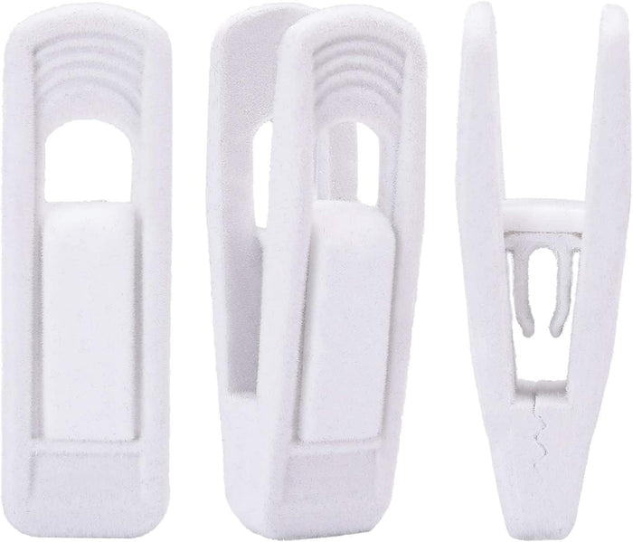 Trgowaul Velvet Hangers - Strong Finger Clips for Thin Pants (20pc, Beige)