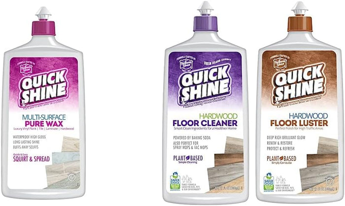Quick Shine Pure Floor Wax 27oz | A Buffable, Waterproof Finish for Regular and Hardwood Floors | Restore Protect Refresh