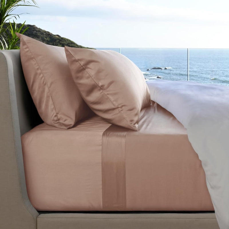 Cariloha Resort 4-Piece Sateen Sheet Set | Ocean Mist | King | Viscose Material | Allergy Resistant, Naturally Thermal-Regulating, Extra Soft Cooling Sheets for Hot Sleepers