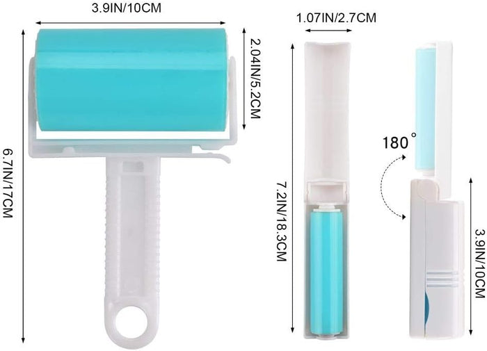 Lint Roller 5 Pack, Reusable Washable Lint Roller Sticky Gel Lint Remover Pet Hair Remover Cleaner for Clothes, Travel Essentials Household Use, Include Large Small Size