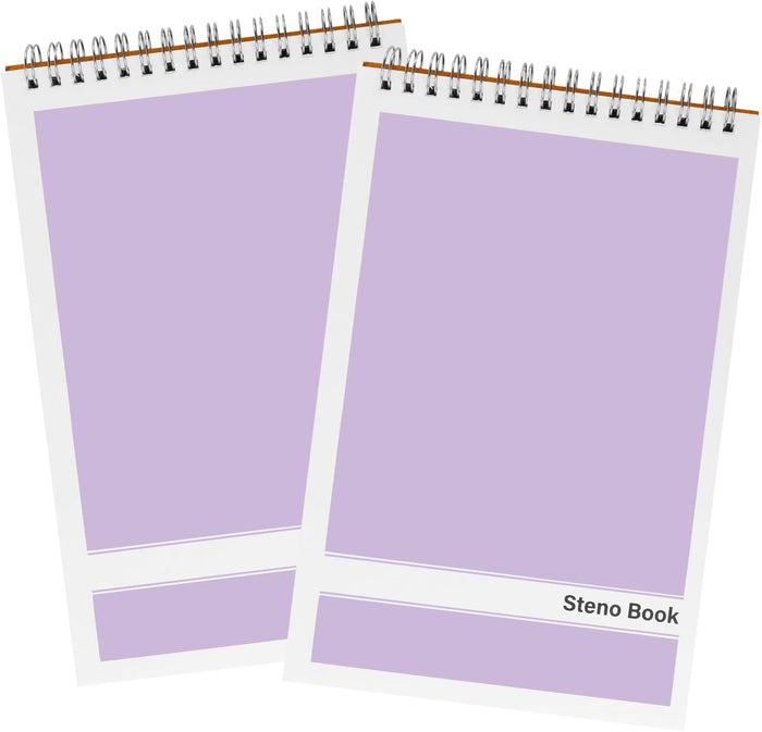 Steno Pads – 6x9 Inches 80 Sheets Steno Notebooks for Writing Notes in School, University, College & Office (2PCS Pink)
