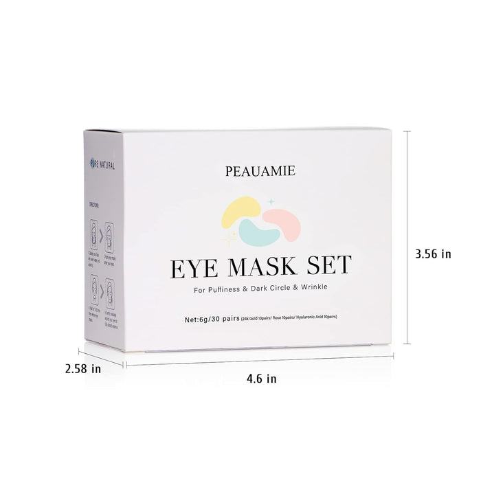 Under Eye Patches Gold and Hyaluronic Acid for puffy eyes,Rose Eye Masks for Dark Circles and Puffiness skin care Smooth Wrinkles products 30 Pairs