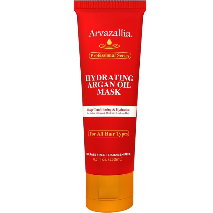 Arvazallia Hydrating Argan Oil Hair Mask and Deep Conditioner for Dry or Damaged Hair (8.45 oz Jar)