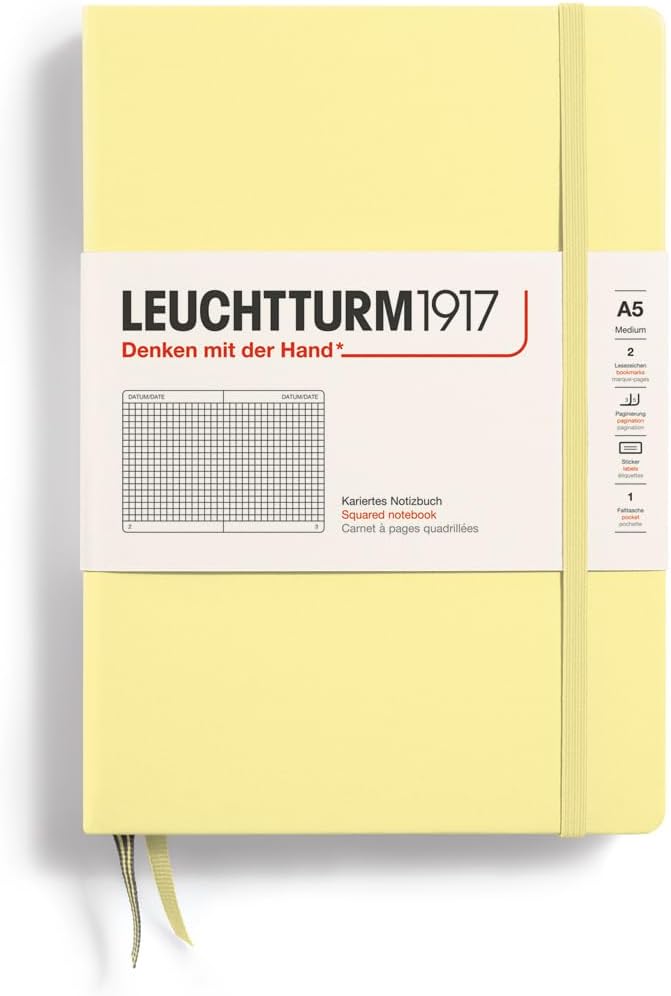 LEUCHTTURM1917 - Notebook Hardcover Medium A5-251 Numbered Pages for Writing and Journaling (Olive, Dotted)