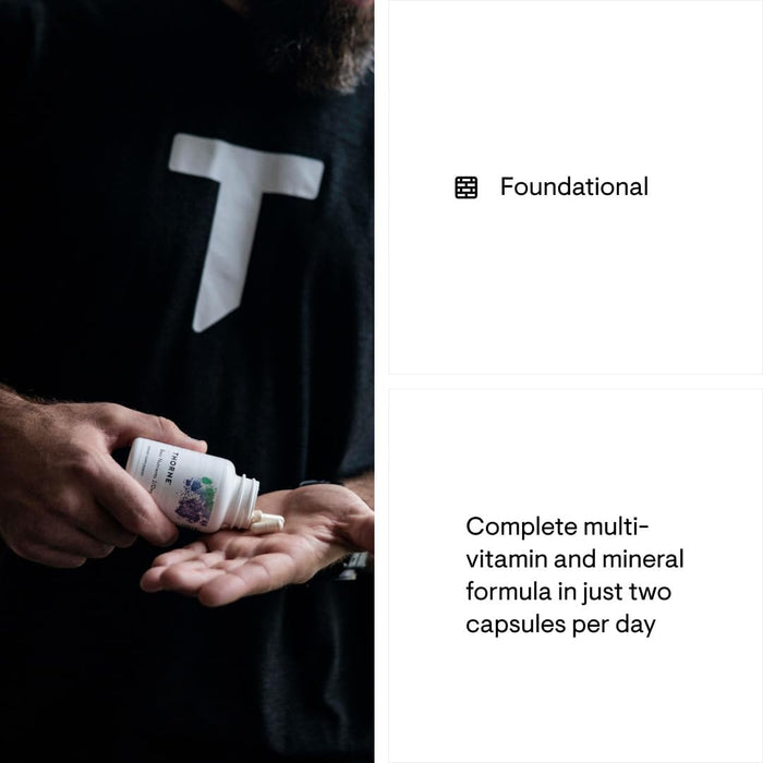 THORNE - Basic Nutrients 2/Day - Comprehensive Daily Multivitamin with Optimal Bioavailability - Vitamin & Mineral Formula - Gluten, Dairy & Soy-Free - 60 Capsules - 30 Servings