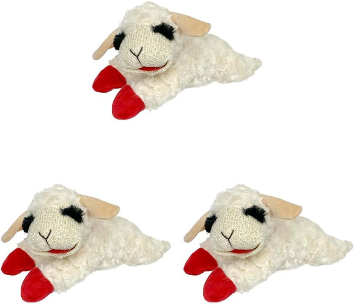 Multipet Mini Lamb Chop Officially Licensed, Plush, Squeak Pet Toy (White, 10')
