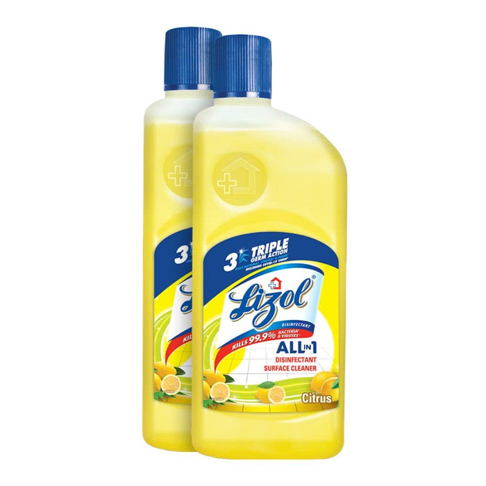 Lizol Disinfectant Surface & Floor Cleaner Liquid, Citrus - 5 Litre | Suitable for All Floor Cleaner Mops | Kills 99.9% Germs| India's #1 Floor Cleaner