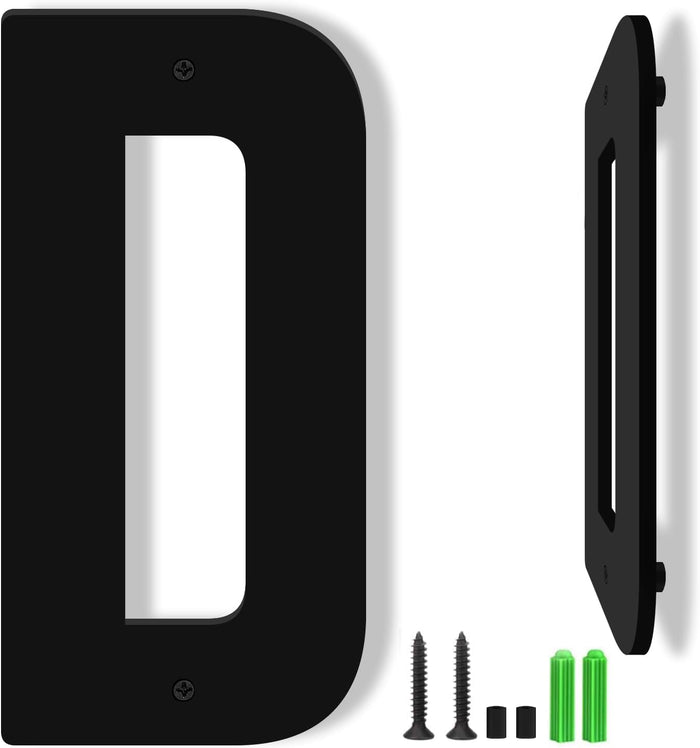 8 Inch Floating Black Acrylic House Numbers Letters, House Address Numbers for Outside, Modern Acrylic Letters, Black Address Letter and Number for Home Office Yard (A)