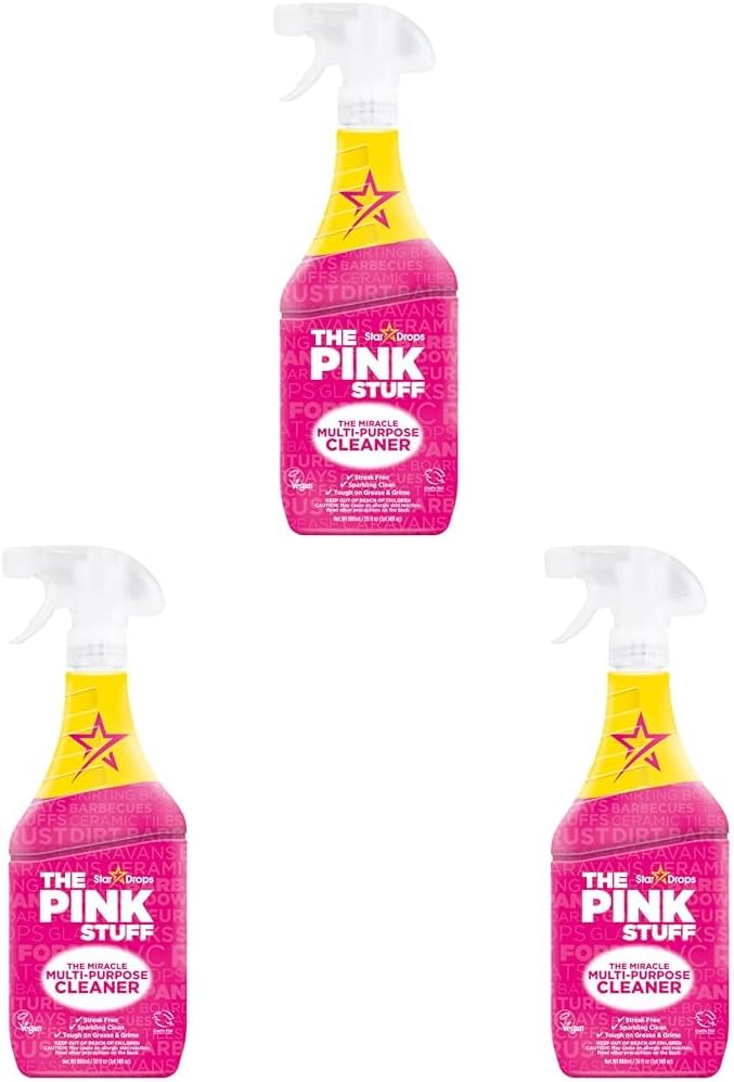 Stardrops The Pink Stuff Miracle Multi-Purpose Cleaner – Removes Grease, Grime, and Stains on Kitchens, Bathrooms, Floors, and More, 25 fl Oz