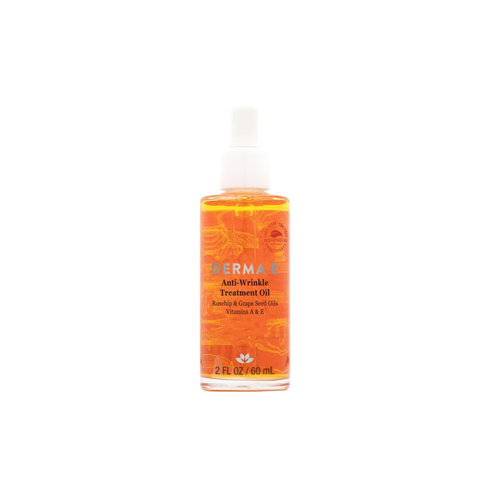 DERMA E Anti-Wrinkle Treatment Oil – Anti-Aging Face Oil with Vitamin A and Vitamin E – Fragrance Free Face and Neck Moisturizer for Youthful, Vibrant Skin, 2 oz