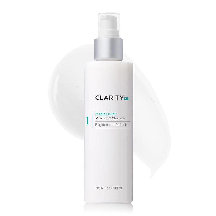 ClarityRx C-Results Vitamin C Facial Cleanser, Natural Plant-Based Brightening Face Wash with Lactic Acid