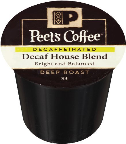 Peet's Coffee, Dark Roast Decaf Keurig K-Cup Pods - Decaf House Blend 60 Count (6 Boxes of 10 K-Cup Pods)