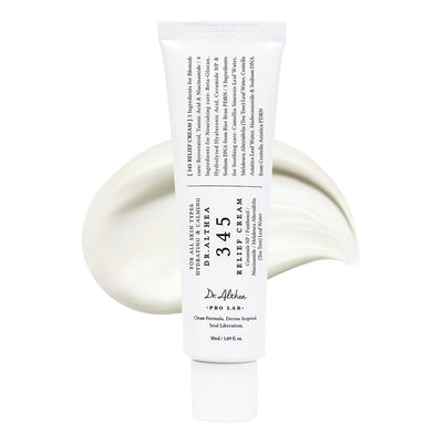 Dr.Althea 345 Relief Cream | Moisturizer for Soothing Recovery and Blemish Care with Tea Tree Leaf Water & Niacinamide | Korean Vegan Skin Care for All Skin Types, 1.69 Fl Oz (Ver.2 - Pack of 1)