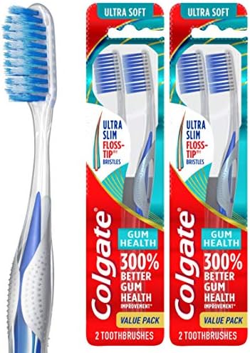 Colgate Ultra Soft Toothbrush Pack, Extra Soft for Sensitive Gums, 2 Pack