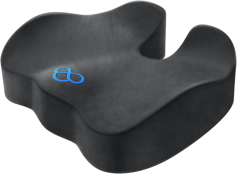 BlissTrends Seat Cushion,Thick Memory Foam Cushions for Office Chair, Car Seat, Airplane, Relieving Pressure Tailbone Sciatica Back Pain for Long Sitting Office Workers, Car Drivers 4.7in Thick Black
