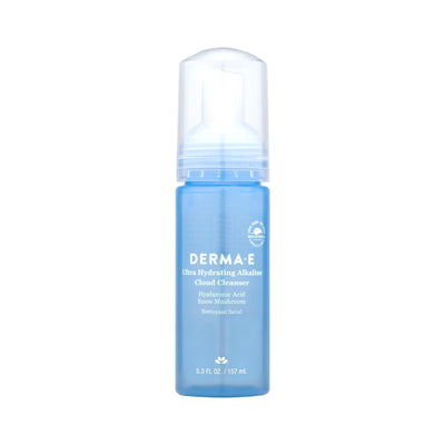 Derma E Ultra Hydrating Alkaline Cloud Cleanser – Gentle Foaming Face Wash with Hyaluronic Acid – Vegan Daily Facial Cleansing, 5.3 Oz