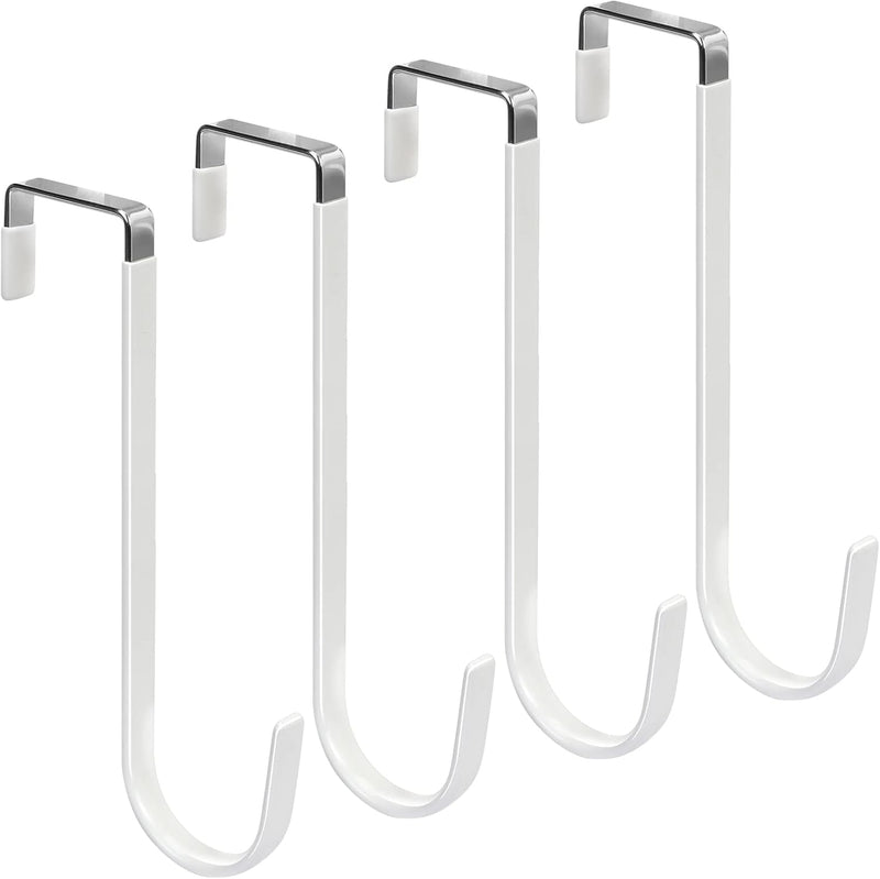 FYY Over The Door Hooks, 10 Pack Door Hangers Hooks with Rubber Prevent Scratches Heavy Duty Organizer Hooks for Living Room, Bathroom, Bedroom Hanging Clothes, Towels, Hats, Coats, Bags White