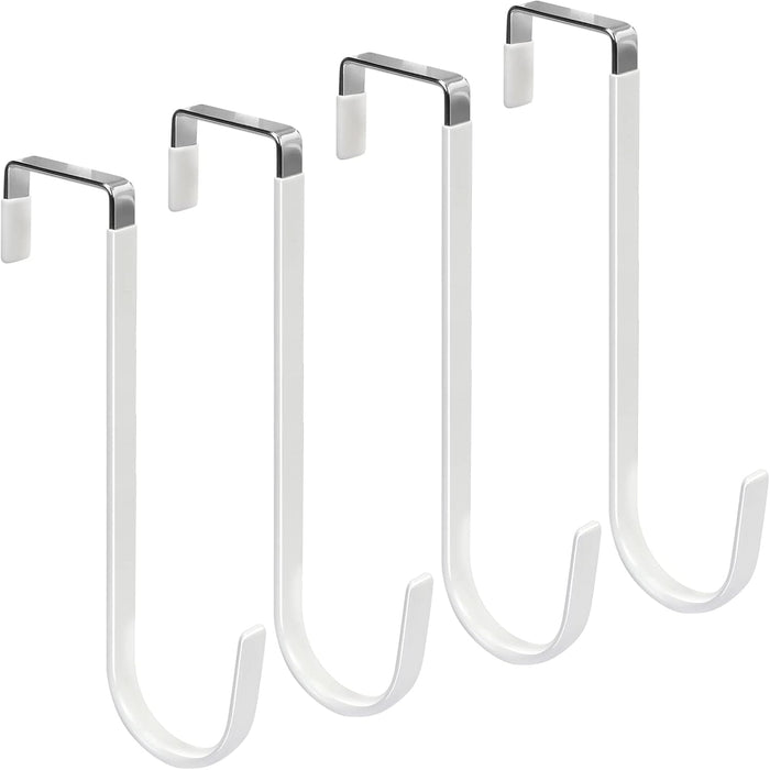 FYY Over The Door Hooks, 10 Pack Door Hangers Hooks with Rubber Prevent Scratches Heavy Duty Organizer Hooks for Living Room, Bathroom, Bedroom Hanging Clothes, Towels, Hats, Coats, Bags White