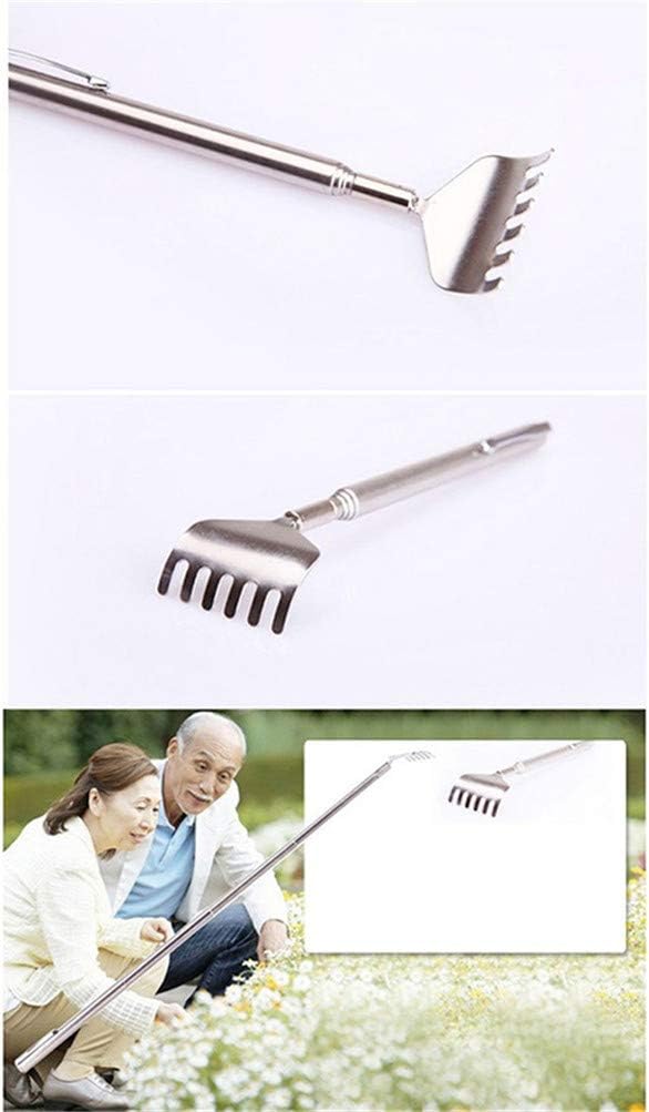 Back Scratcher Massager Stainless Steel Portable Telescopic Back Itch Scratcher Heath Care(Silver Color)