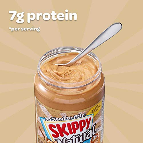 SKIPPY Natural Peanut Butter Creamy Spread, 26.5 oz Jar (Pack of 2)