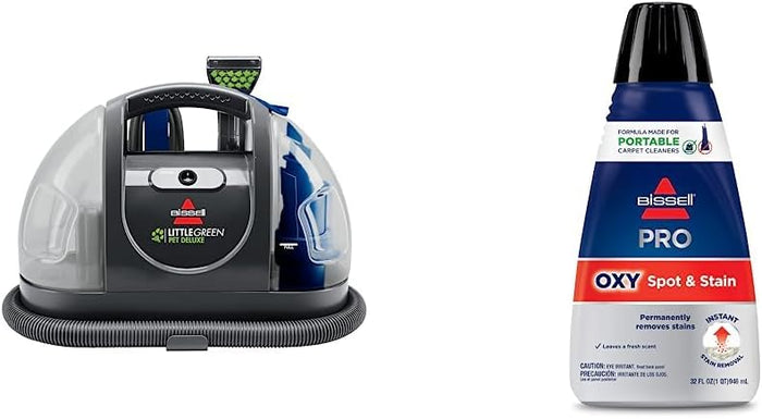 BISSELL Little Green Pet Deluxe Portable Carpet Cleaner and Car/Auto Detailer, 3353, Gray/Blue