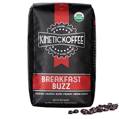 Kinetic Koffee - Breakfast Buzz Medium Roast Coffee - Whole Bean - Smooth & Balanced Flavor - 12 oz Bag – Fresh Roasted Gourmet Coffee Beans