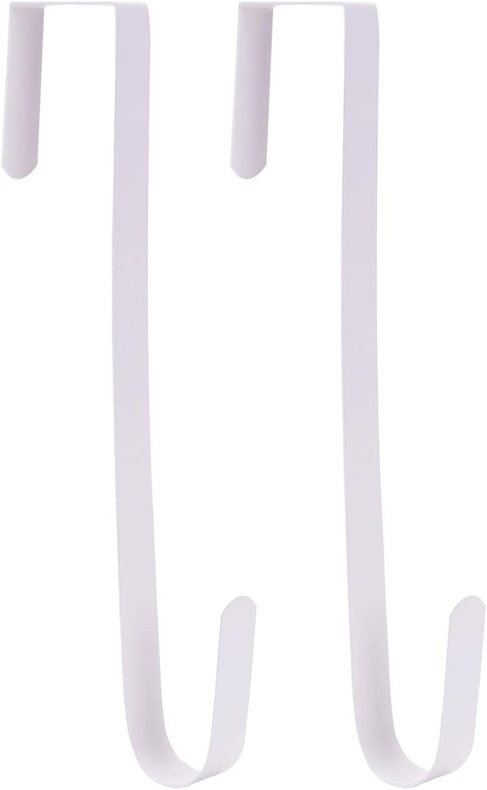 Sattiyrch 12" Wreath Hanger for Front Door,Steel Over The Door Hanger Hook,Wreath Door Hanger (Black,1)