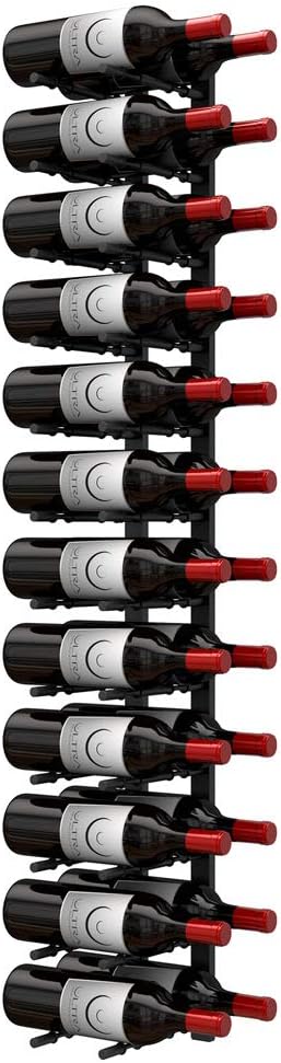 Ultra Wine Racks Wall Mounted Label-Out Wine Racks (3 Foot 1 Deep, Matte Black, 9 Wine Bottles) - Modern Metal Wine Storage, Modular Design for Home Bar, Kitchen, Dining Rooms, & Wine Cellars