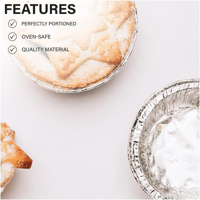 MT Products Aluminum Foil Clam Shells - Disposable Pie Tins for Serving - Pack of 50