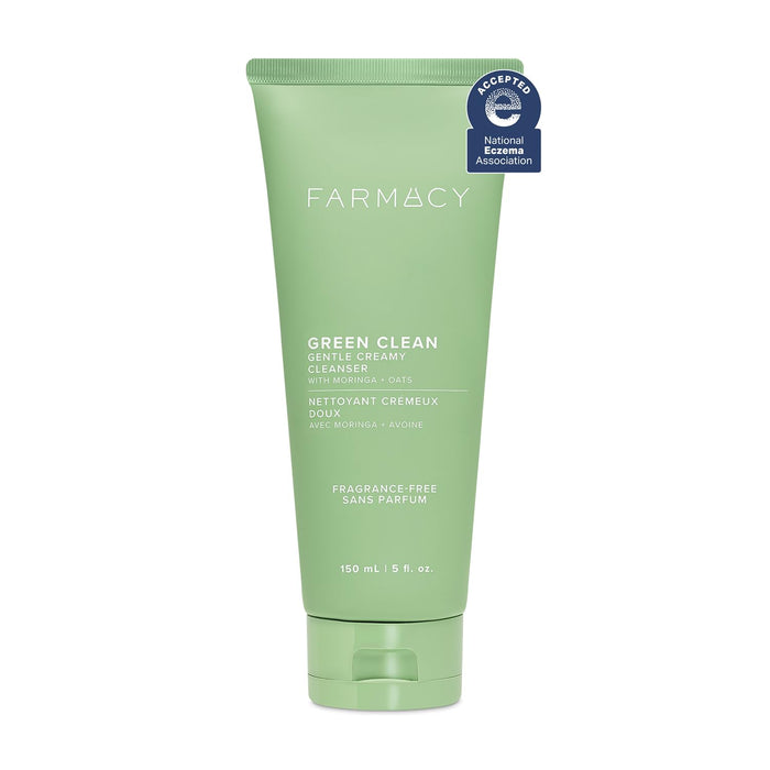 Farmacy Foaming Face Wash for Oily Skin - Whipped Greens Oil-Free Gentle Facial Cleanser + Exfoliator - Infused with Green Clay to Remove Impurities, Control Oil + Maintain Skin Hydration (150ml)