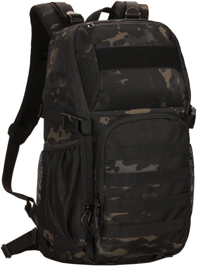 HUNTVP Tactical Backpack Military MOLLE Backpack Hunting Rucksack Gear Assault Pack 25L WR（Black）
