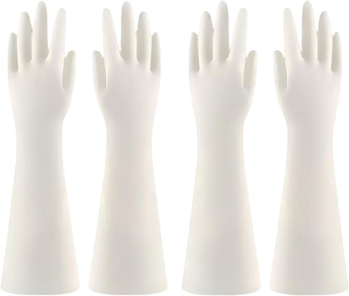 18 inch Durable White Nitrile Gloves, Reusable Household Kitchen Cleaning, Dishwashing, Anti Slip,Powder Free